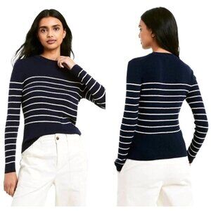 Nili‎ Lotan Target Sweater Women XXS Blue White Striped Cashmere Blend Pullover